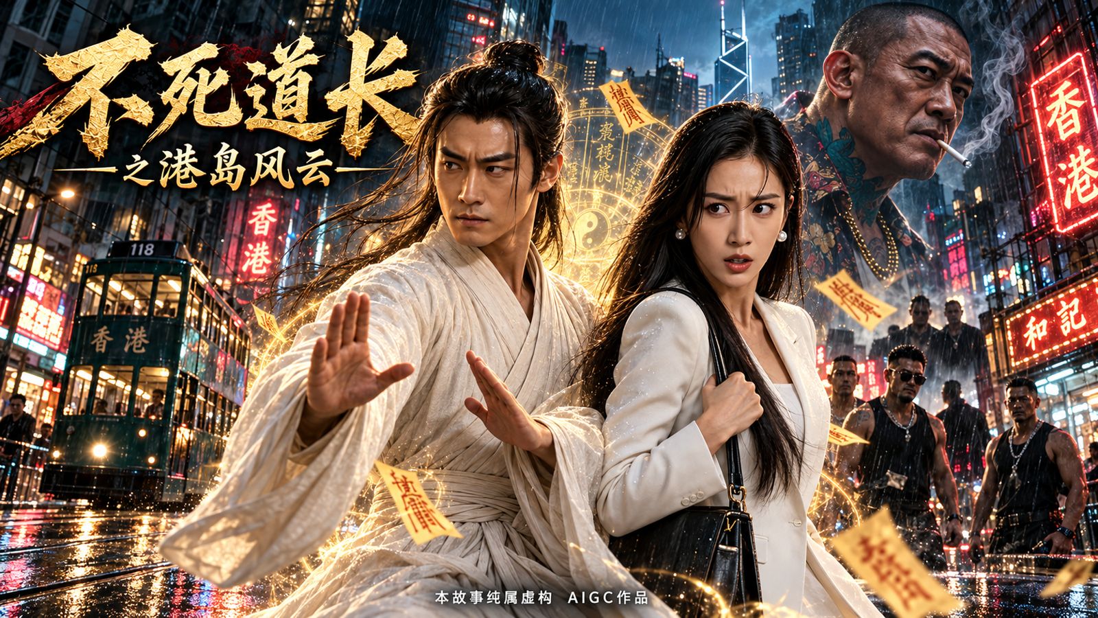 不死道长之港岛风云 主视觉 夜景